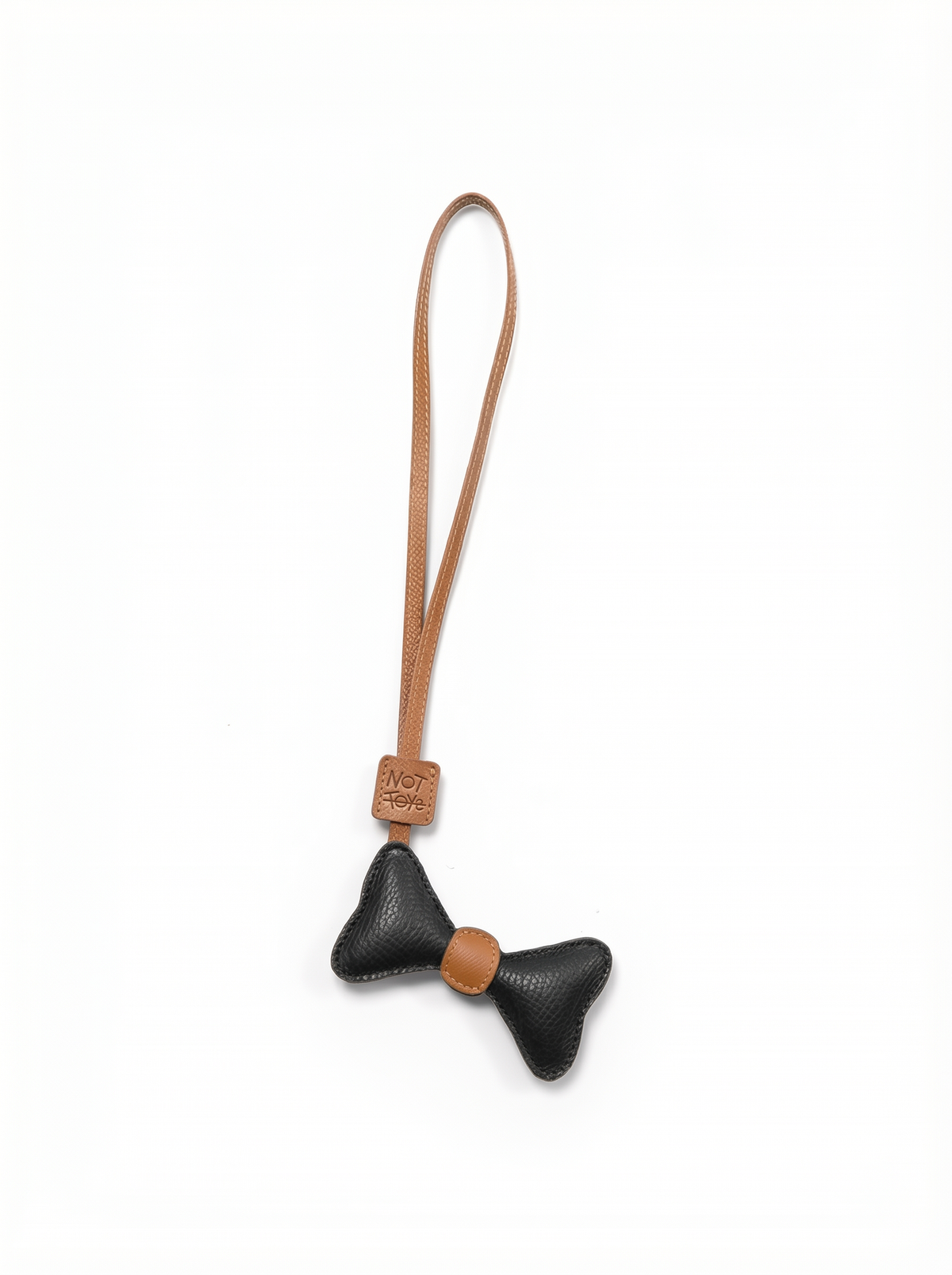 Bowtie Charm - CamelXBlack - full view